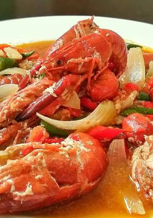 Foto resep Lobster Danau Saus Tiram ~ Gurih-pedes-seger 😤