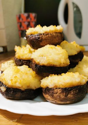 Vegetáriánus töltött gombafejek recept fotója