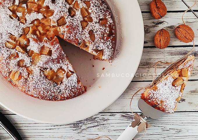 Ricetta di Qualsiasi notte della settimana Torta alle pere, noci e cioccolato
