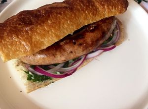 Una foto de Baguette de chorizo argentino