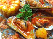 Gambar kerang hijau saos padang