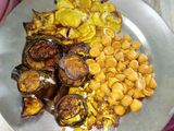 Fried vegetables and dumplings