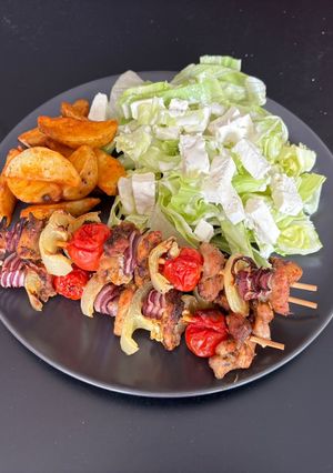 Zöldséges csirkesaslik recept fotója