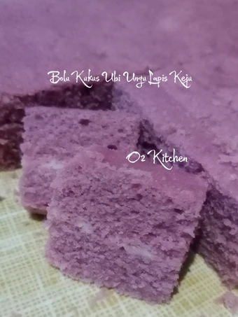 Cara Mudah Menyiapkan Resep #066 Bolu Kukus Ubi Ungu Lapis Keju yang Lezat Anti Ribet, Uenak Banget