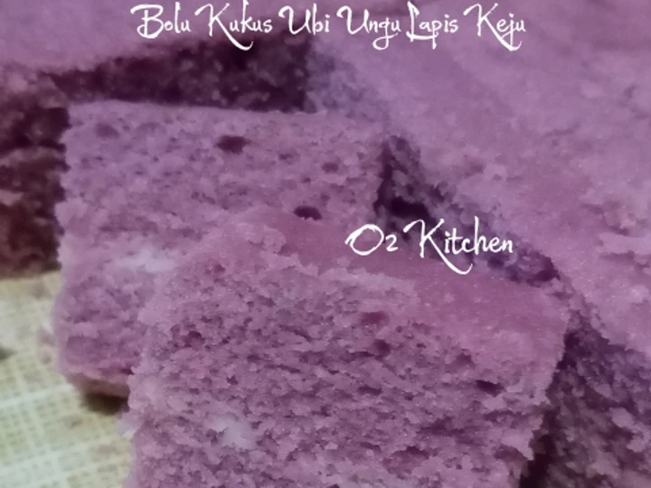Cara Mudah Menyiapkan Resep #066 Bolu Kukus Ubi Ungu Lapis Keju yang Lezat Anti Ribet, Uenak Banget