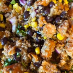 Roasted Sweet Potato, Black Bean and Quinoa Salad A picture of Roasted Sweet Potato, Black Bean and Quinoa Salad.