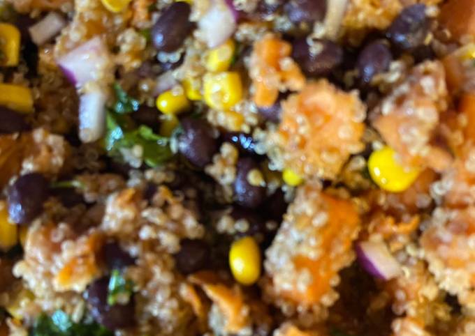 Roasted Sweet Potato, Black Bean and Quinoa Salad