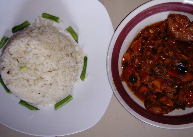 Recipe of Quick Gizzard sauce with local rice