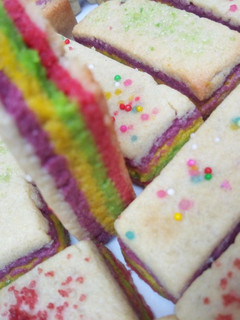 A picture of Rainbow cookies.