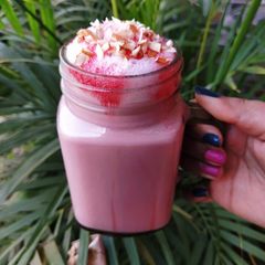 A picture of Rooh Afza Milkshake | Rose Milk | Simple Mug Recipe.