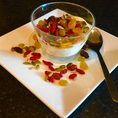 A picture of Yogurt,Honey,Dry Fruits’n Seeds Parfait:.