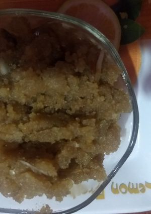A picture of Badam ki chakki ka halwa.