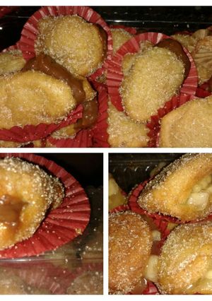Una foto de Buñuelos de viento rellenos de cajeta y manzana