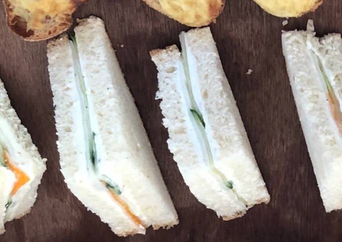 Mini sandwich concombre 🥒 fromage frais surimi