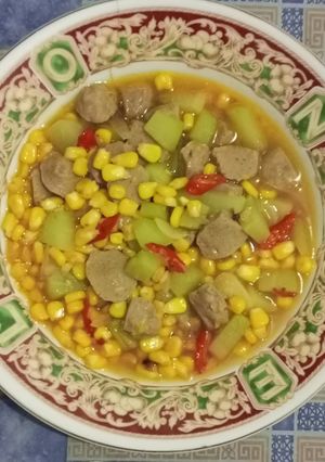 Foto resep Tumis jagung bakso dan labu siam