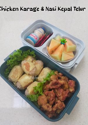 Foto resep Chicken Karage & Nasi Kepal Telur_Bekal Sekolah