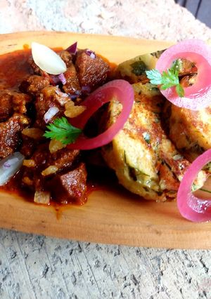 Bográcsos birkapörkölt, szalvétagombóc recept fotója