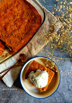 A picture of Malva Pudding.
