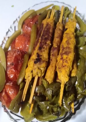 عکسی از دستور کباب مرغ تابه ای