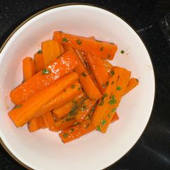 A picture of Honey glazed carrots.