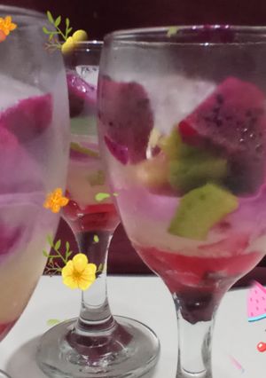 Foto resep Es Buah Alpukat Apel Naga Skm Frambozen
