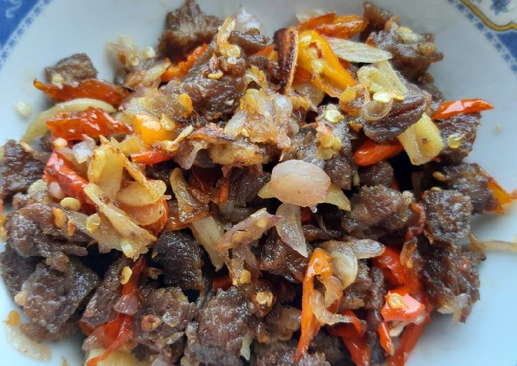 Resep Tumis daging sapi pedas anti ribet Lezat Sekali