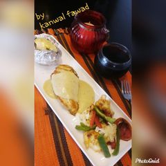 Chicken Steak with white sauce A picture of Chicken Steak with white sauce.