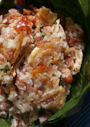 Foto resep Nasi bakar ayam teri kemangi sedeeep