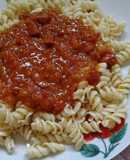 Salsa de pancho con fideos tirabuzones a la manteca 😍
