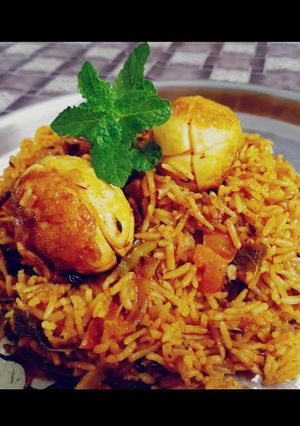 A picture of Egg biryani.