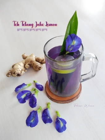 Cara Gampang Membuat Resep 432.Teh Telang (Blue Tea) Jahe lemon yang Menggugah Selera Anti Ribet, Uenak Banget