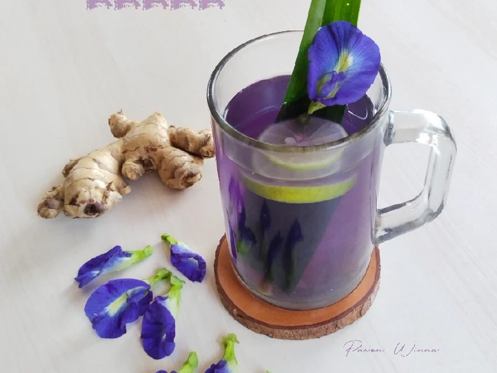 Cara Gampang Membuat Resep 432.Teh Telang (Blue Tea) Jahe lemon yang Menggugah Selera Anti Ribet, Uenak Banget