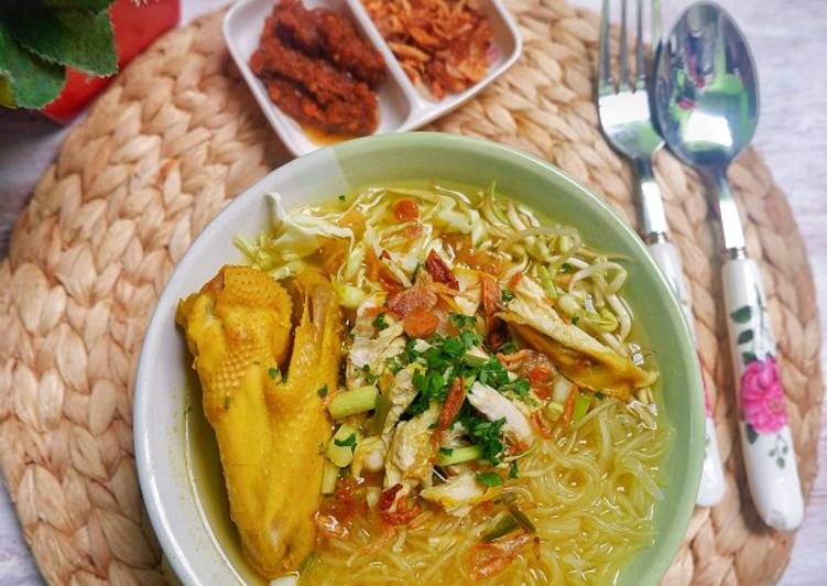 Cara Membuat Soto ayam sehat (no minyak) Ala Restoran