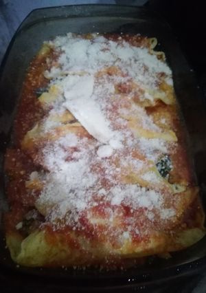 Una foto de Canelones de verdura con ricota y nuez