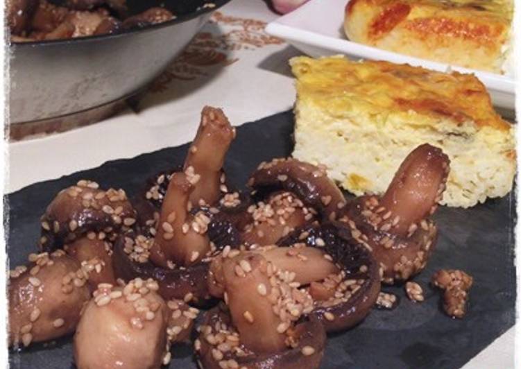 Champignon al sesamo e sformato di basmati