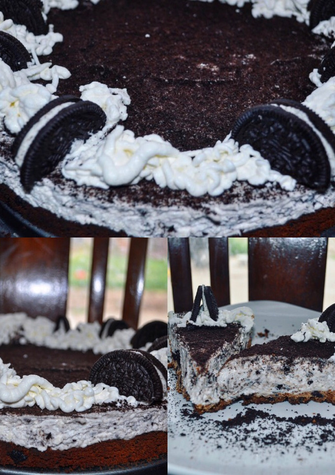 Una foto de Oreo cheesecake! No horno  necesario !!! Fácil