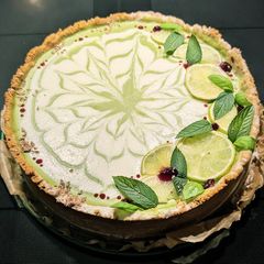 A picture of Coconut and lime Bavarois Pie.