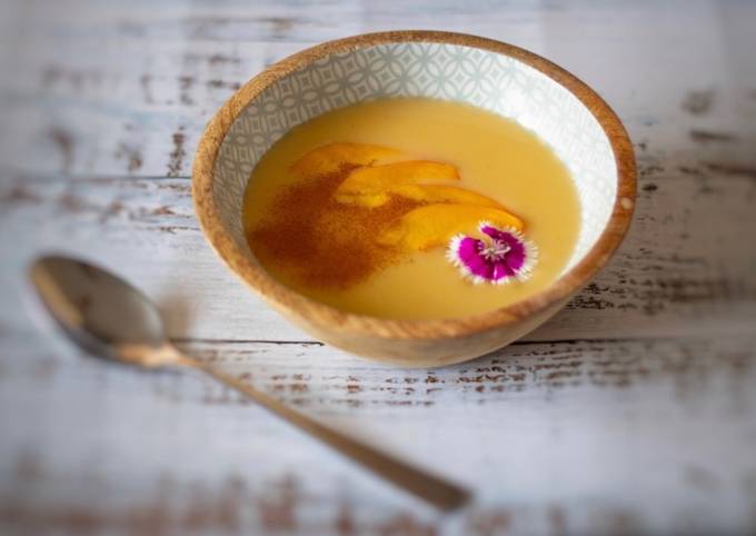 Nectarine soup with coconut milk