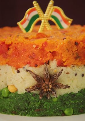 A picture of TriColor Upma.