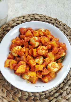Foto resep Sambal goreng kentang telur puyuh udang