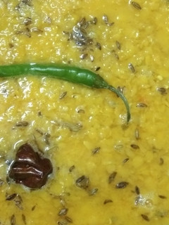A picture of Masoor Dal Tadka In Microwave.