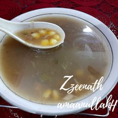 A picture of Sweet Corn and Spring Onion Soup.