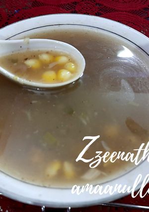 A picture of Sweet Corn and Spring Onion Soup.
