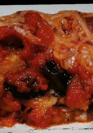 Una foto de Berenjenas al horno con orégano y mozzarella