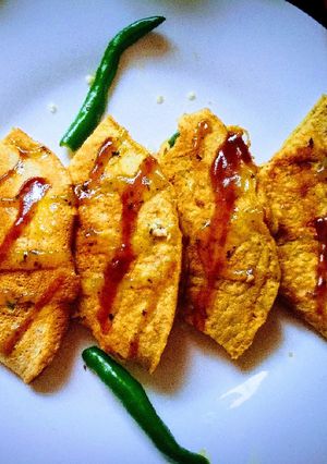 A picture of Chickpea flour Pan Cake Besan fluffy Chilla.