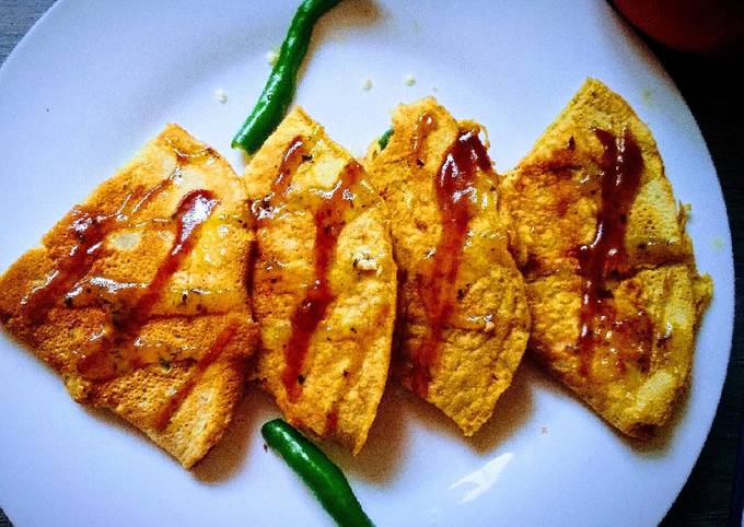 Recipe of Award-winning Chickpea flour Pan Cake Besan fluffy Chilla