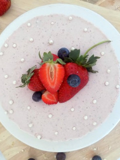 Una foto de Mousse de fresa - Petit Suisse