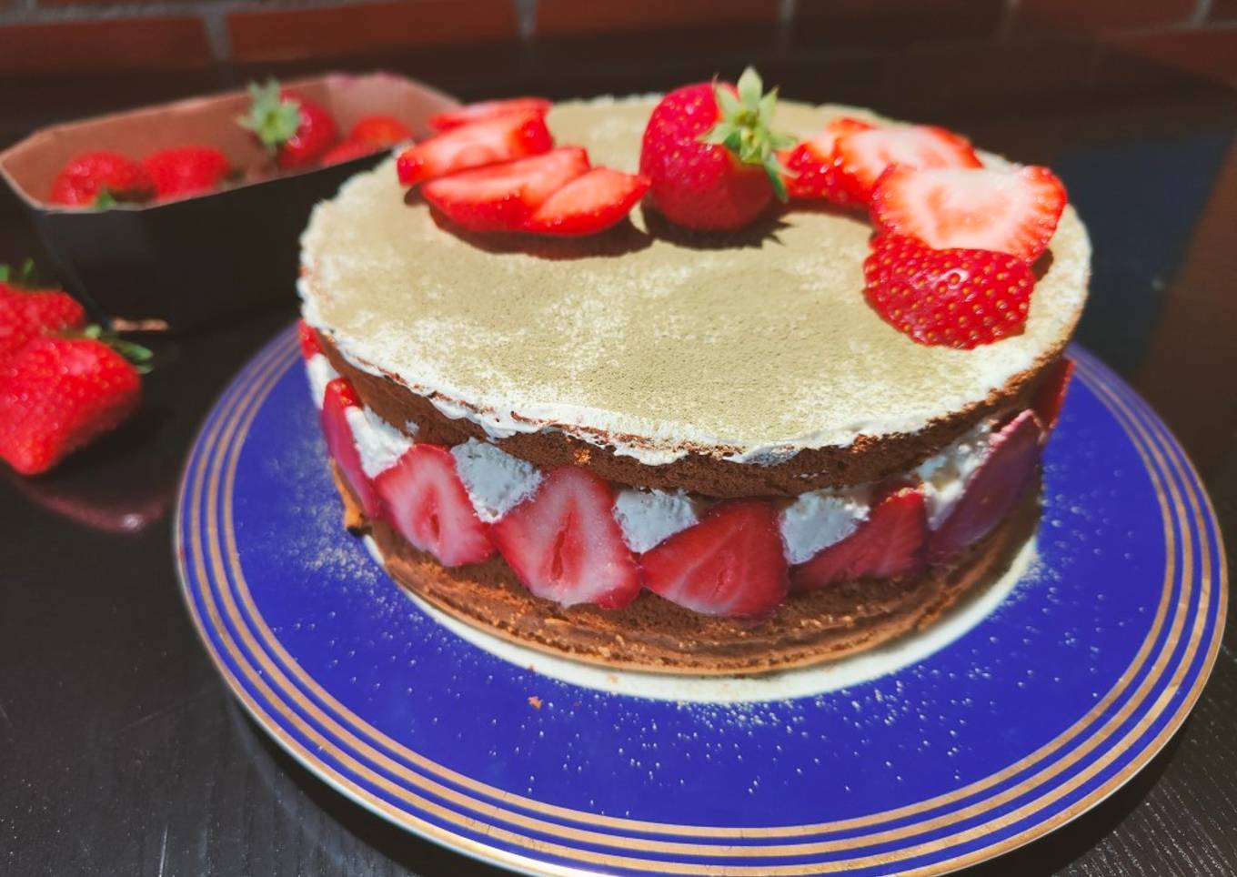 Chiffon cake fraises et matcha