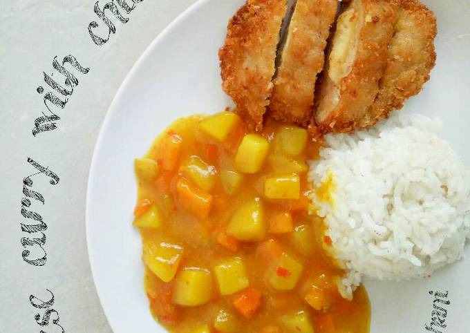 Japanese curry with chicken katsu foto resep utama