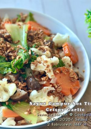 Gambar Sayur Campur Sos Tiram Crispy Garlic